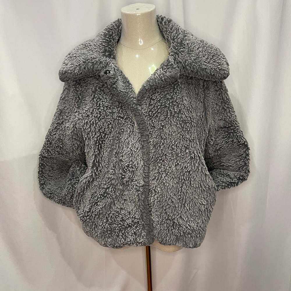 H&M Gray Faux Fur Jacket